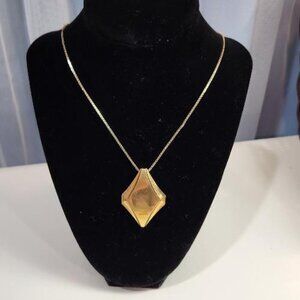 Vintage Monet Gold-toned Geometric Pendant Necklace